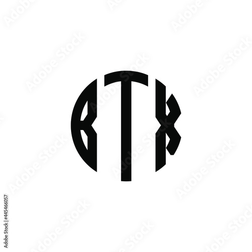 BTX letter logo design. BTX letter in circle shape. BTX Creative three letter logo. Logo with three letters. BTX circle logo. BTX letter vector design logo  photo