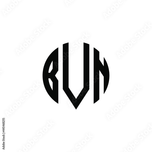 BVN letter logo design. BVN letter in circle shape. BVN Creative three letter logo. Logo with three letters. BVN circle logo. BVN letter vector design logo  photo