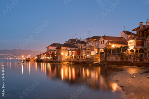 Canvas Print View of an old fishing village called Combarro on the coast of Galicia, Spain