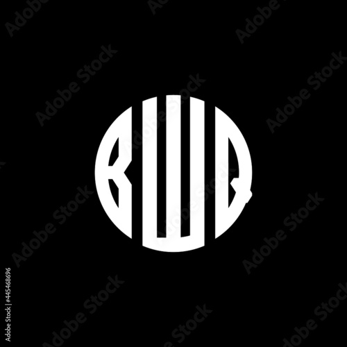 BWQ letter logo design. BWQ letter in circle shape. BWQ Creative three letter logo. Logo with three letters. BWQ circle logo. BWQ letter vector design logo  photo