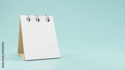 empty blank paper desk calendar mockup 3d rendering