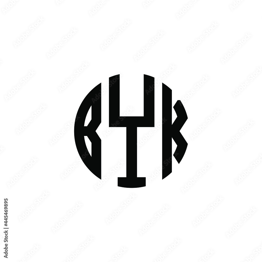BYK letter logo design. BYK letter in circle shape. BYK Creative three ...