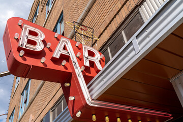 Sierkussen Bar Rood vintage bar neonbord  © MelissaMN