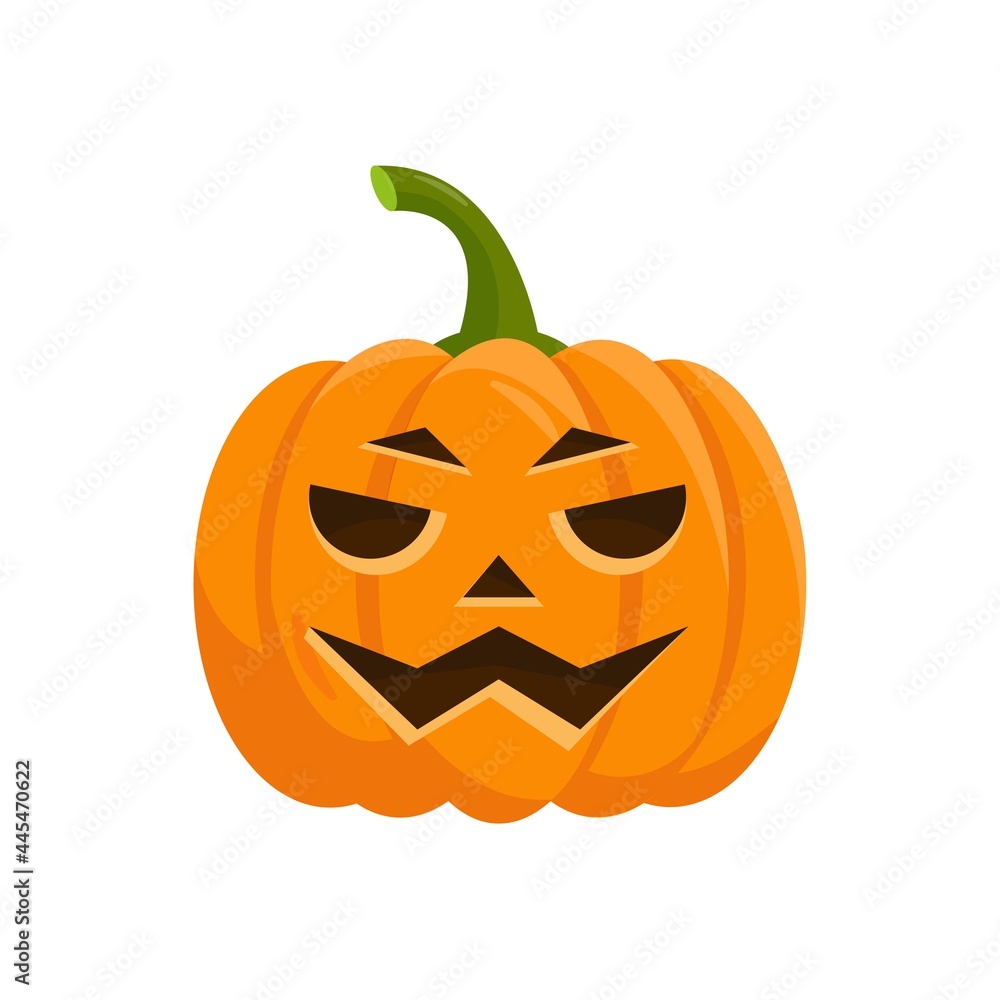 Orange Pumpkin face for Autumn Halloween design. Orange Pumpkin face for Autumn Halloween design.