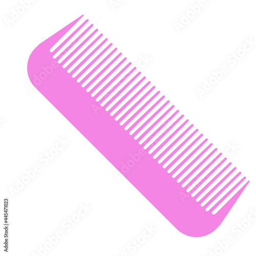 Pink comb icon isolated on white background. Barber accessory. Coiffeur sign. Vector Illustration