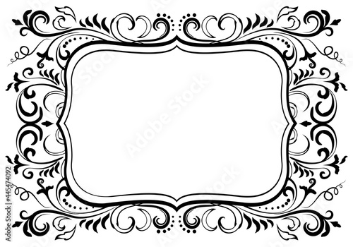 Ornamental elegant floral baroque frame