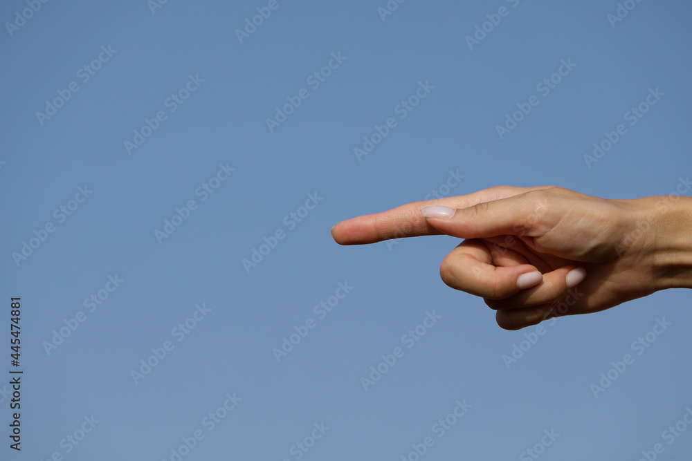 hand on sky background hand on sky background