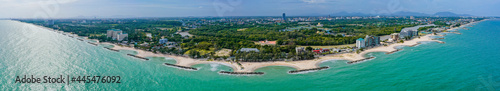 Aerial view of PMY Beach in Rayong, Thailand