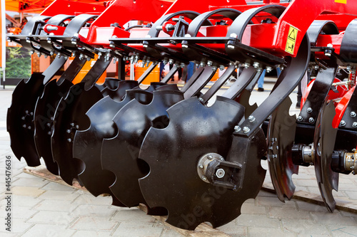 A Large Disc Harrow Trailer for a Farming Tractor