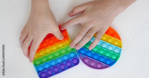 Pop it fidget toy anti-stress toy pop it, burst bubbles, the development of fine motor skills of hands and fingers. children's educational game Pop it. flexible touch toy fidget.