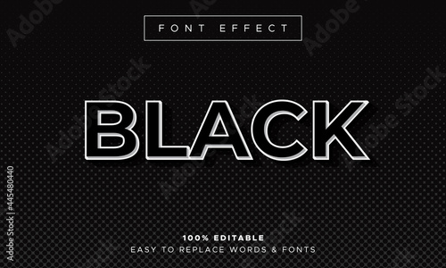 Editable text effect with black style