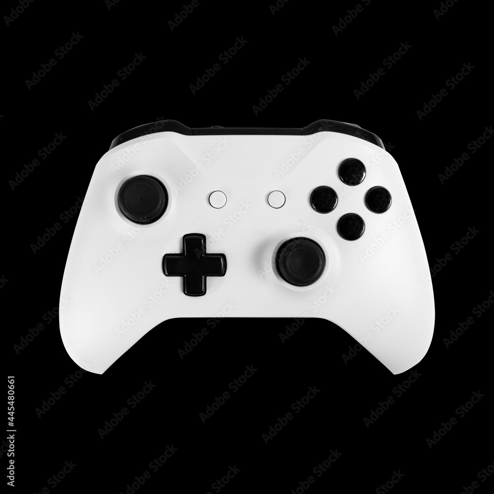 White Next Gen Controller isolated on Black Background White Next Gen Controller isolated on Black Background