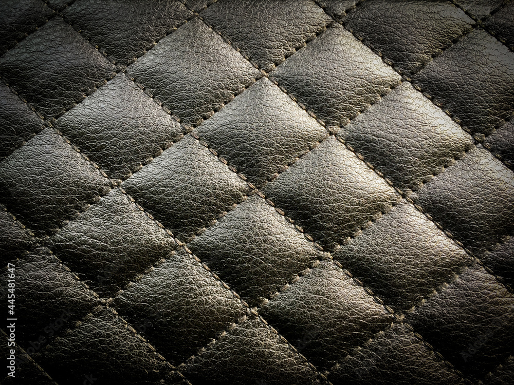 Fototapeta premium Diamond stitched leather designer background