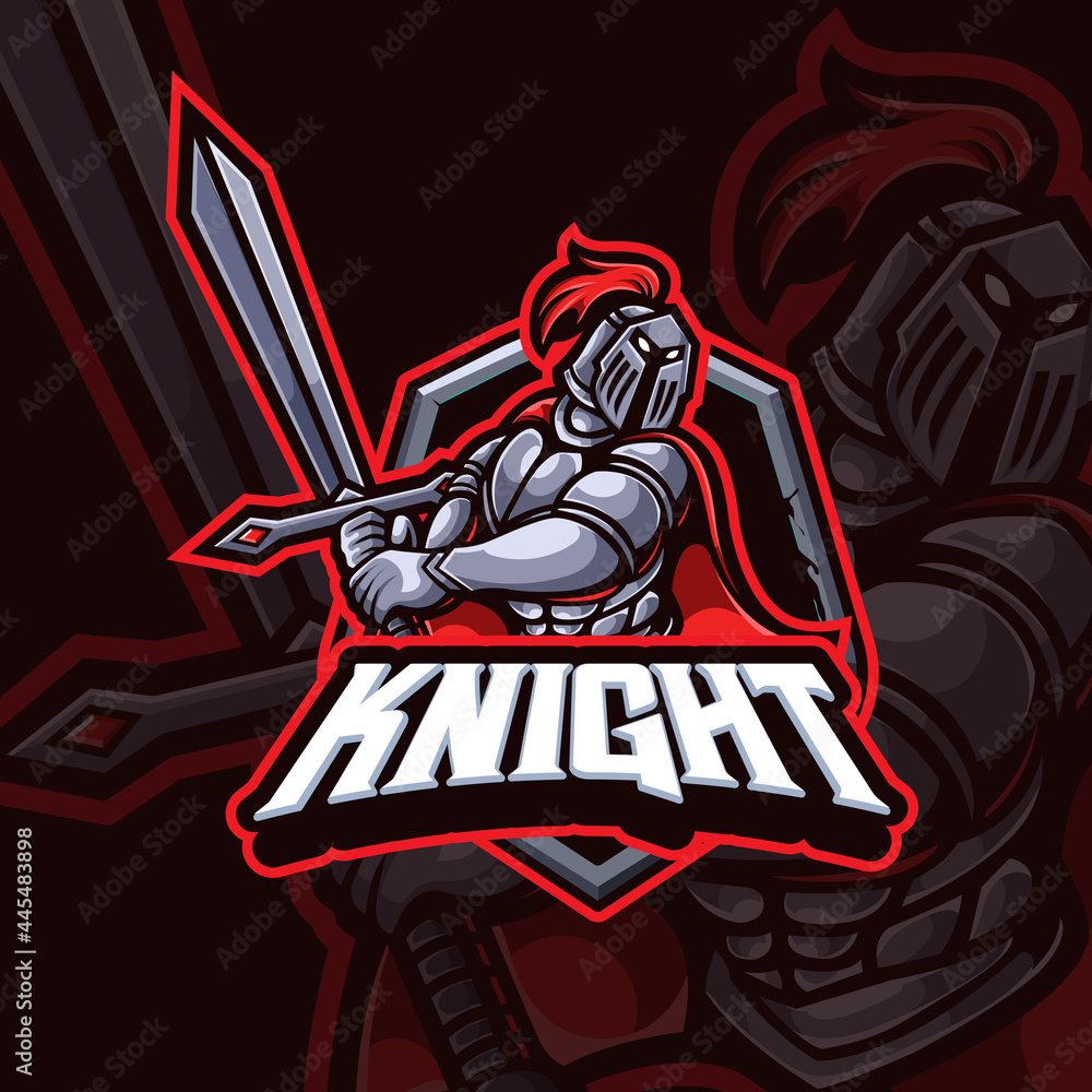 Knight mascot esports gaming logo design