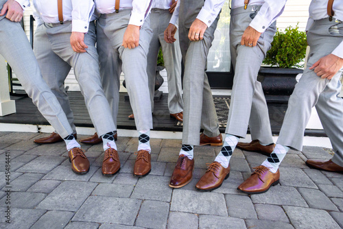 Groomsmen with matching socks