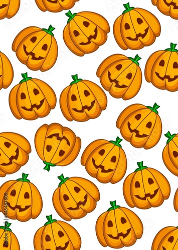 Vector seamless pattern with pumpkins. Pattern for Halloween. Template for cards, paper, wallpaper, textile and other uses.