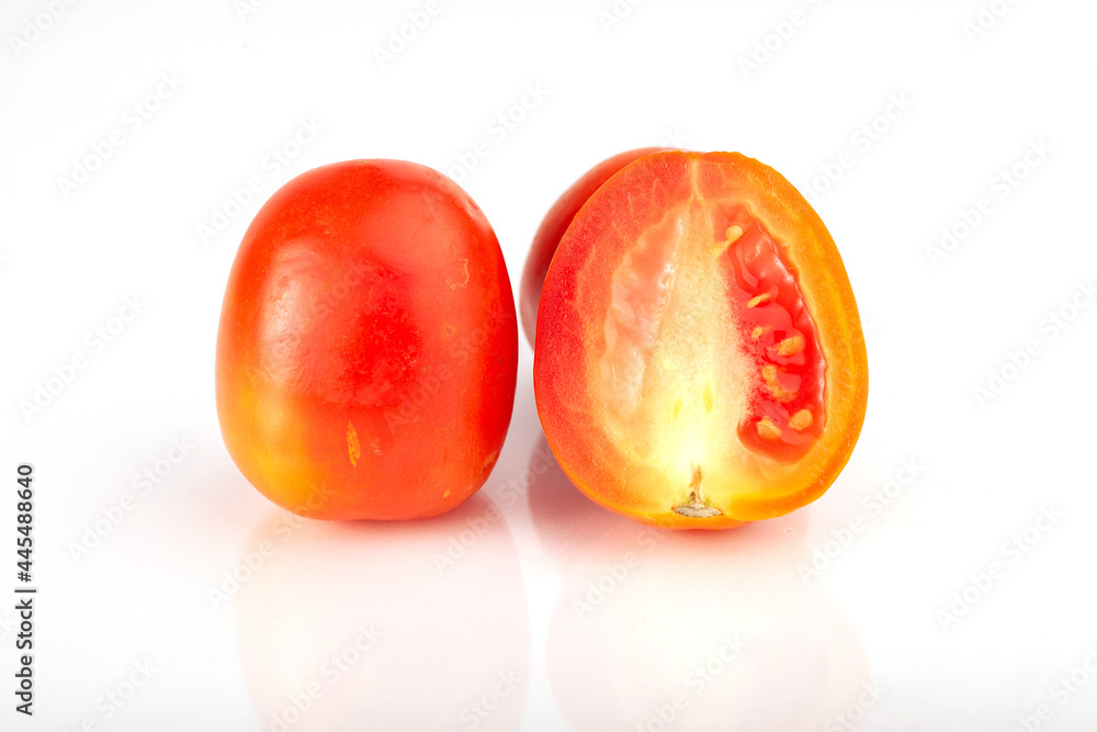 Fototapeta premium Two Tomatoes on white Background