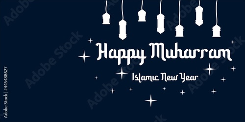 Happy muharram background vector design