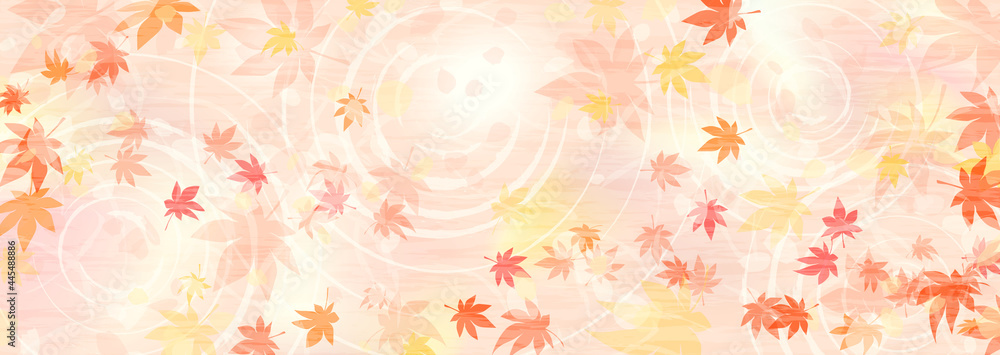 紅葉と水辺の横長背景イラスト Stock Vector Adobe Stock