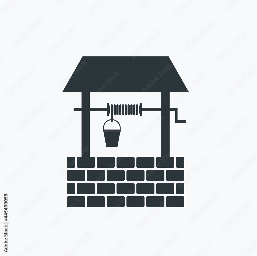 a water well illustration, vector art. a water well illustration, vector art.