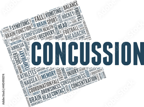 Concussion vector illustration word cloud isolated on a white background.
