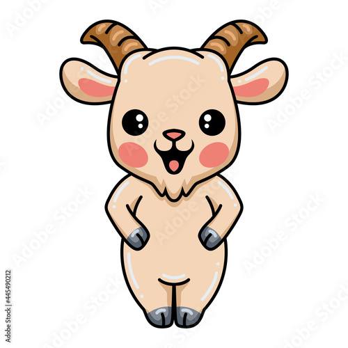 Cute baby goat cartoon standing