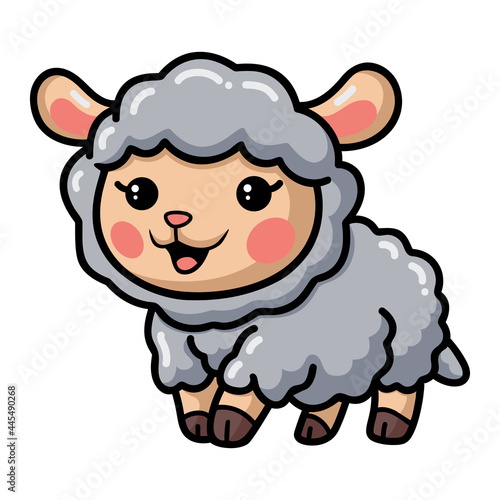 Cute happy baby sheep cartoon