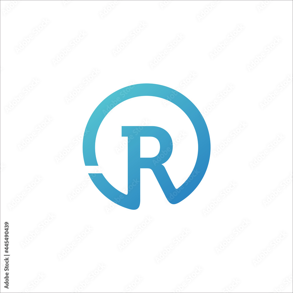 JR logo initial letter design circle template vector. JR logo initial letter design circle template vector.