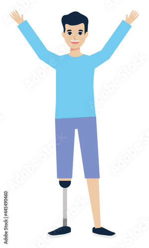man with leg prosthesis