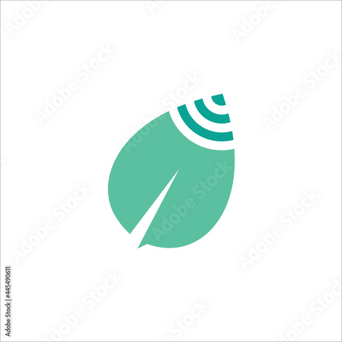 Leaf, w-ifi logo template vector illustration.