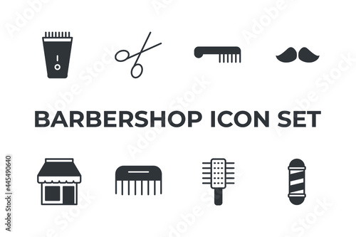 barbershop set icon, isolated barbershop set sign icon, vector illustration