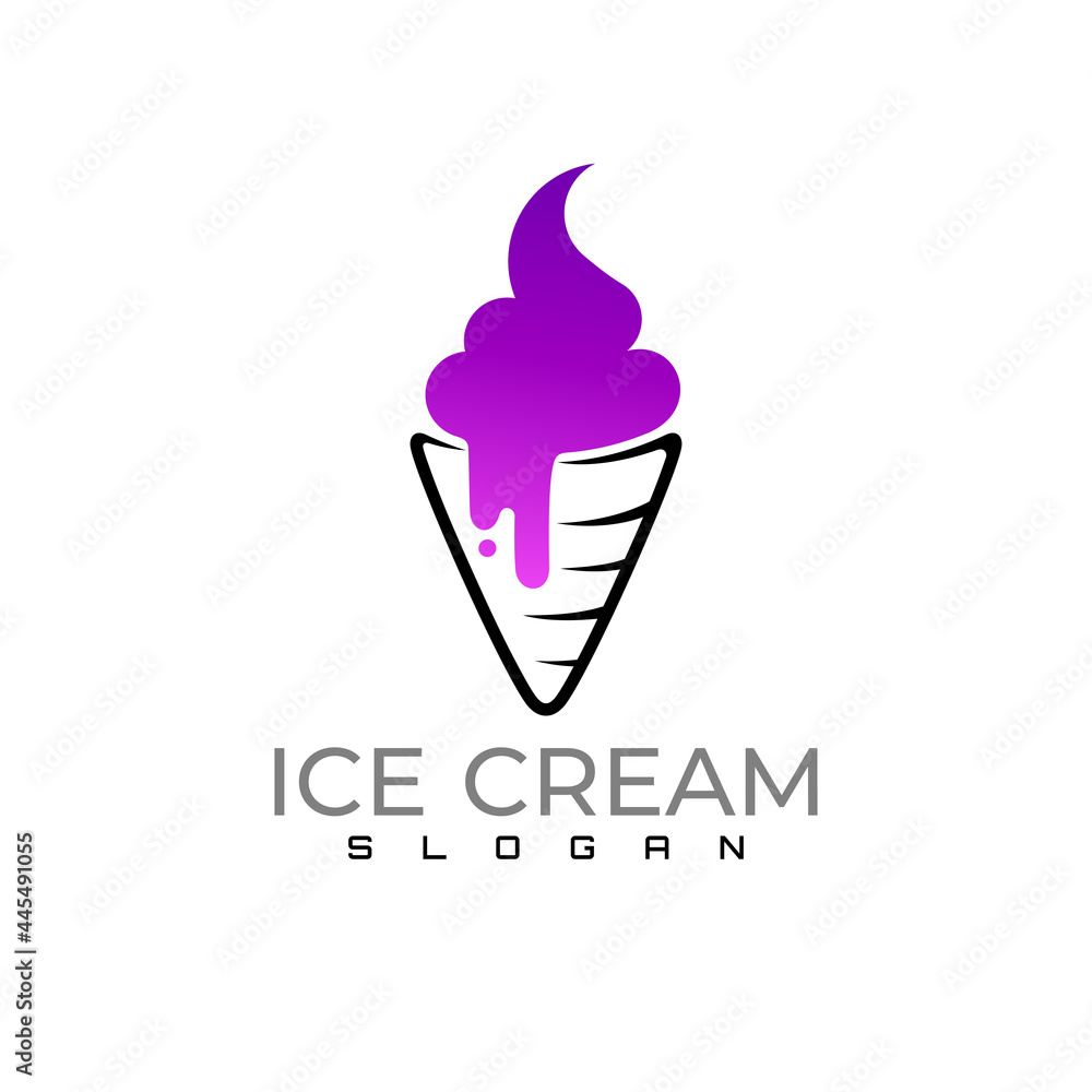 Cute ice cream vector illustration with simple design Cute ice cream vector illustration with simple design