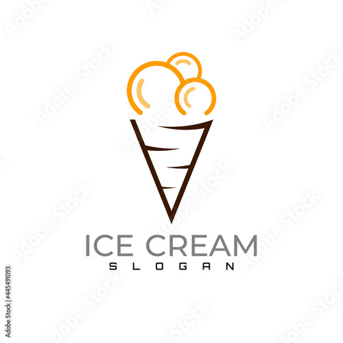 Creative modern ice cream logo design stock vector