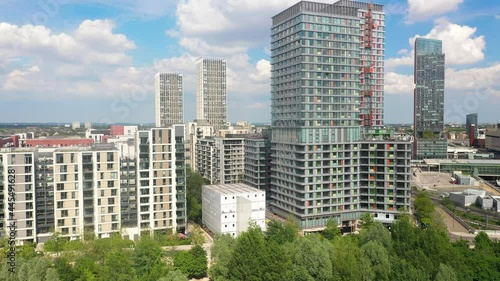 Wallpaper Mural Modern housing estate, multi-storey buildings and green nature areas with trees Torontodigital.ca