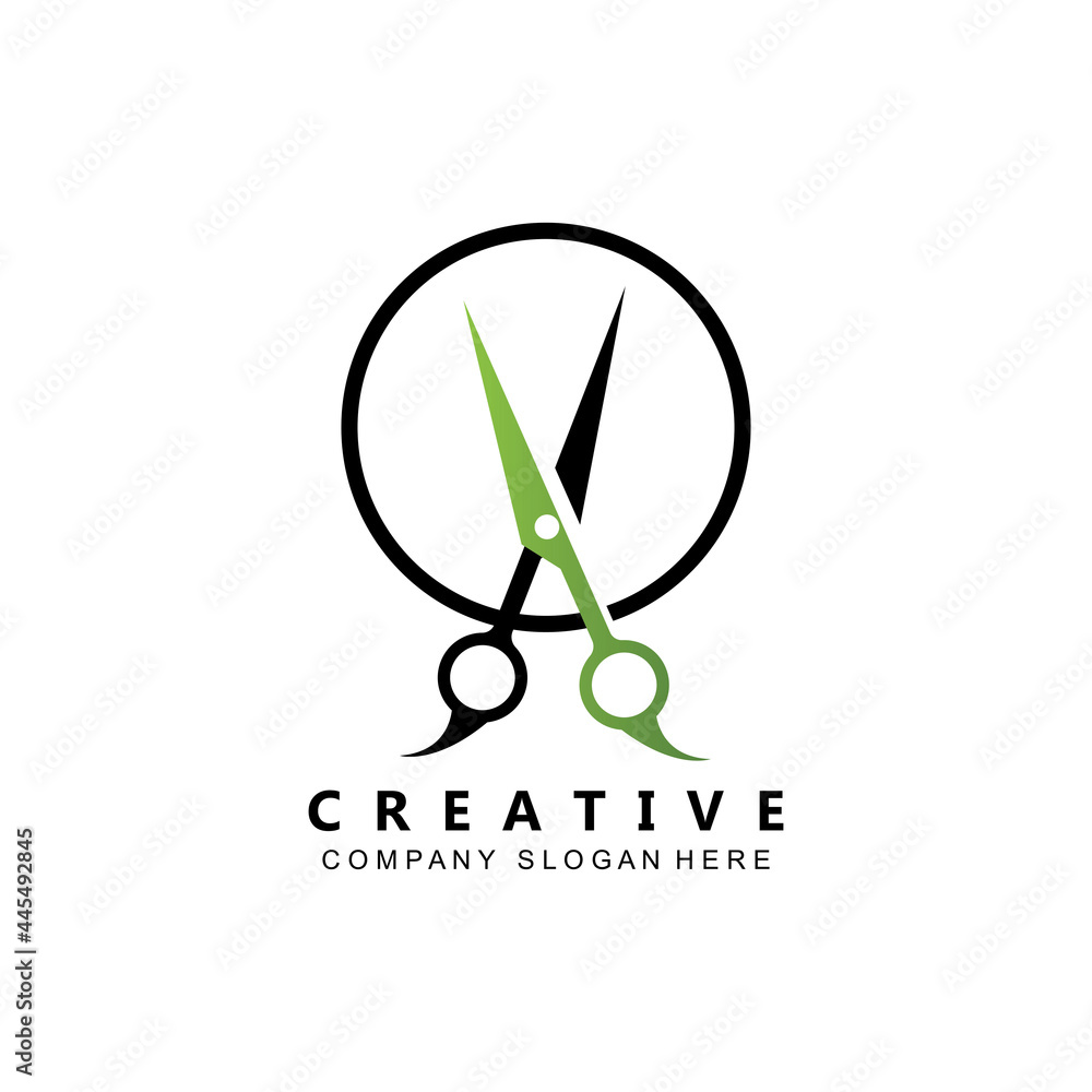 Barber tool scissors logo icon background symbol Barber tool scissors logo icon background symbol