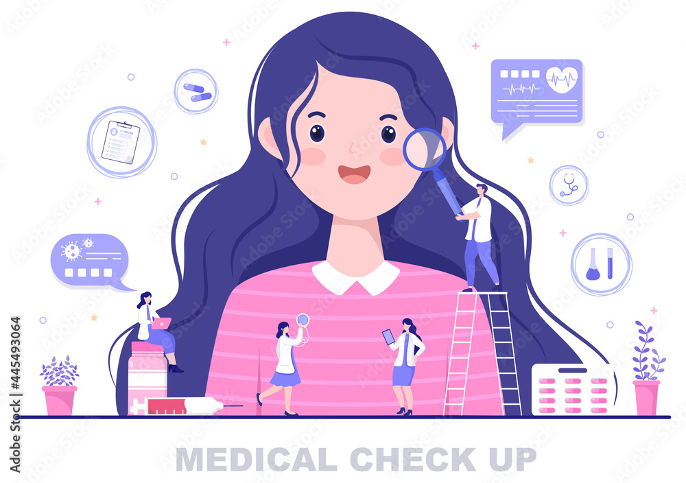 Medical Health Check up Background Landing Page Illustration. Doctor Taking Care of Patient Measuring Blood Pressure Or Heart For Making Banner and Other Medical Health Check up Background Landing Page Illustration. Doctor Taking Care of Patient Measuring Blood Pressure Or Heart For Making Banner and Other