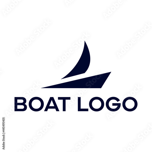 Simple boat logo design vector, abstract ship logo.