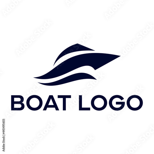 Simple boat logo design vector