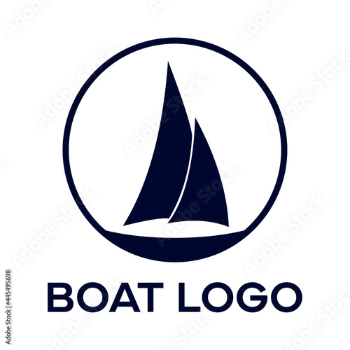 Simple and abstract ship logo design vector