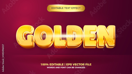 editable text effect luxury shiny gold. text style template