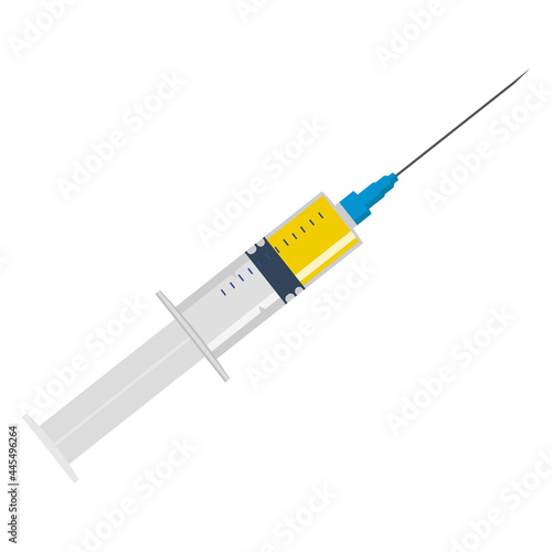 a syringe with medicine inside. Vector illustration