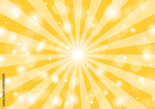 ビーム　キラキラ　集中線　放射線　背景　壁紙　黄色