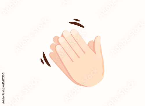 Clapping hands icon. Hand gesture emoji vector illustration.
