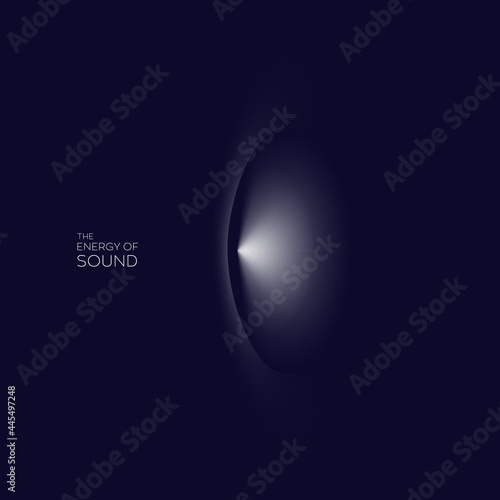 Sonic Boom. The energy of sound. Supersonic speed vector illustration, in concept of science, technology, digital.