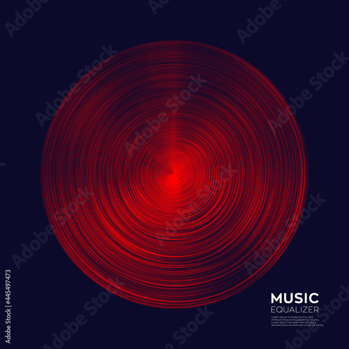 Vector sound wave. Abstract colorful digital music equalizer. Audio wave graph of frequency and spectrum vector illustration on dark background. 