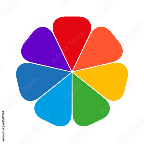 Seven colors flower. Infographics element. Vector illustration