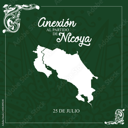 EDITABLE BANNER for the Annexation of the Nicoya Party, Anexion al Partido de Nicoya, Costa Rica national celebrations, local civic and cultural events with Ox cart designs (Vectors, EPS)