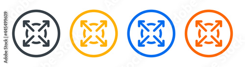 Expand vector icon isolated on background.