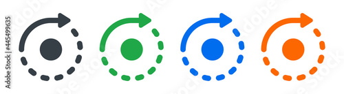 Rotation, reload, refresh, circle, cycle arrow signs. Vector illustration