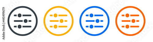 Adjustment slider level control. Vector icon illustration.